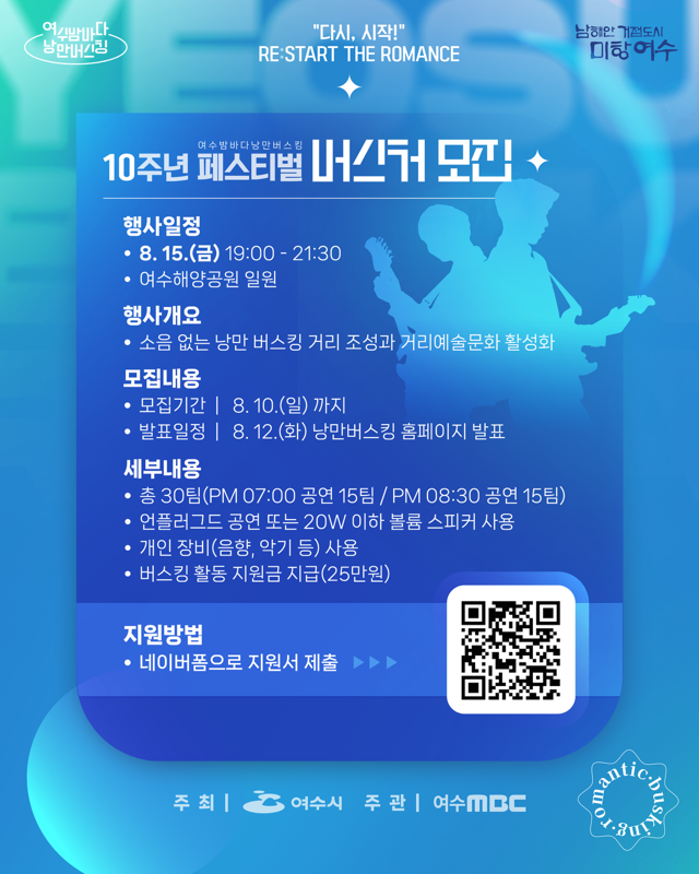 5-1 여수시, ‘2025 여수밤바다 낭만버스킹 페스티벌’ 15일 개최